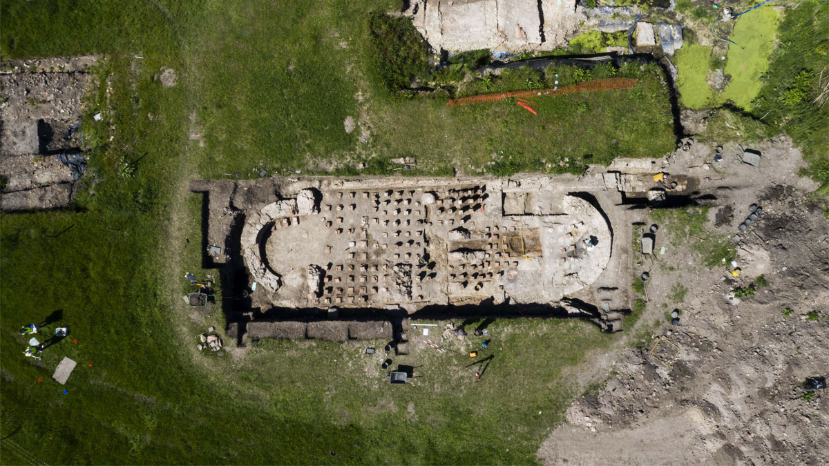 Ariel view of caldarium
